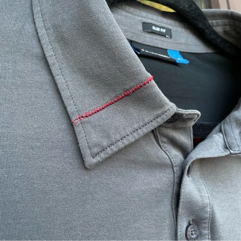 J. Lindeberg Prisco Slim Lux Bridge Jersey Polo Grey/Black L - Picture 7 of 14